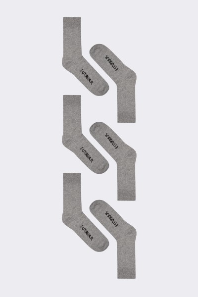 Meias de algodão cinza 2...